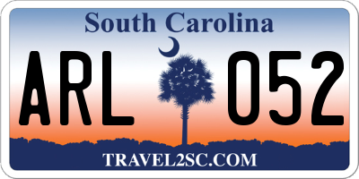 SC license plate ARL052
