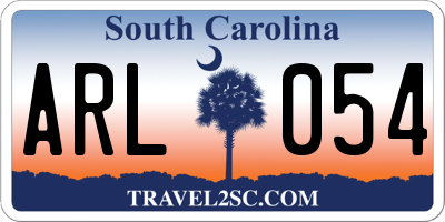 SC license plate ARL054