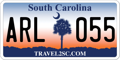 SC license plate ARL055