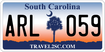 SC license plate ARL059