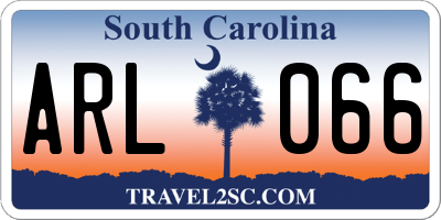 SC license plate ARL066