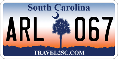 SC license plate ARL067