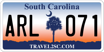 SC license plate ARL071