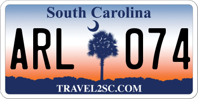 SC license plate ARL074