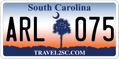 SC license plate ARL075