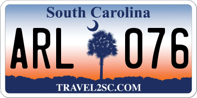 SC license plate ARL076