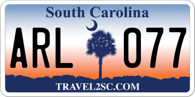 SC license plate ARL077