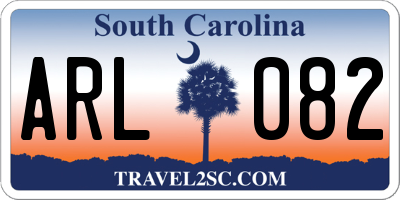 SC license plate ARL082