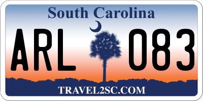 SC license plate ARL083