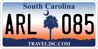 SC license plate ARL085