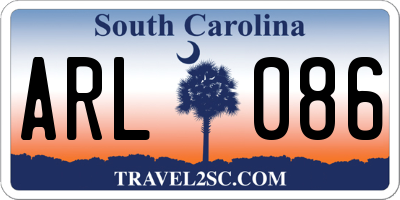 SC license plate ARL086