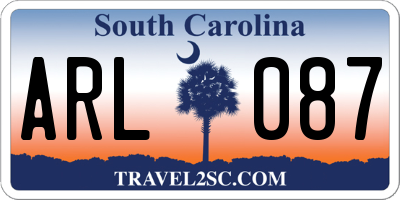 SC license plate ARL087