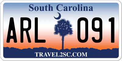 SC license plate ARL091