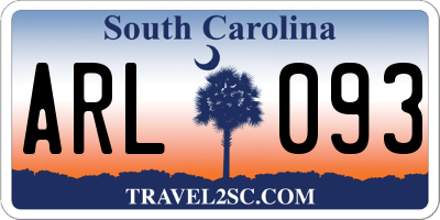 SC license plate ARL093