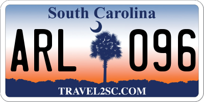 SC license plate ARL096