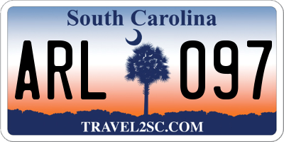 SC license plate ARL097
