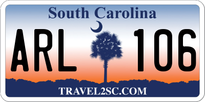 SC license plate ARL106