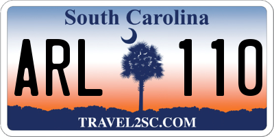 SC license plate ARL110