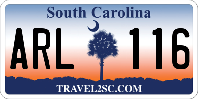 SC license plate ARL116