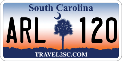 SC license plate ARL120
