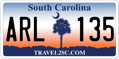 SC license plate ARL135