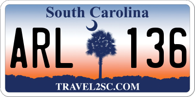 SC license plate ARL136