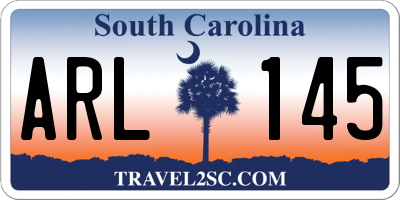 SC license plate ARL145