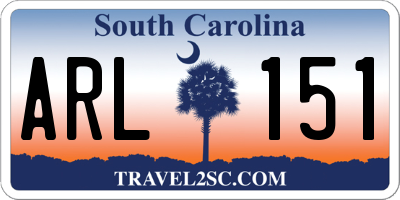 SC license plate ARL151