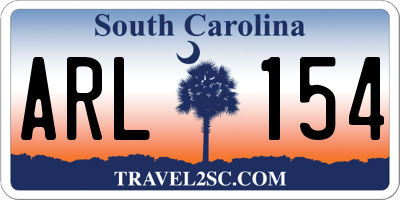 SC license plate ARL154