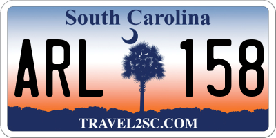 SC license plate ARL158