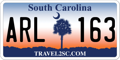 SC license plate ARL163