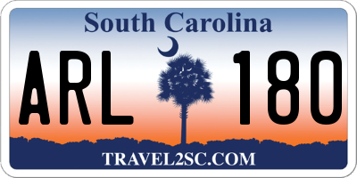 SC license plate ARL180