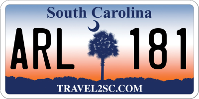 SC license plate ARL181