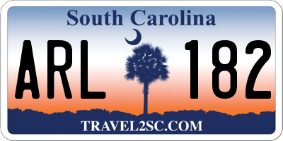 SC license plate ARL182