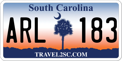 SC license plate ARL183