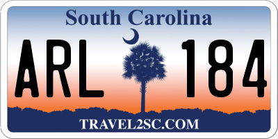 SC license plate ARL184
