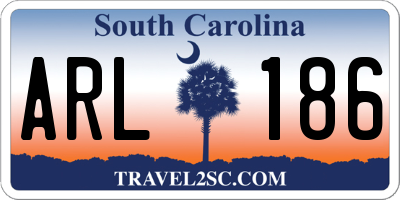 SC license plate ARL186