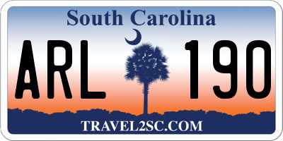 SC license plate ARL190