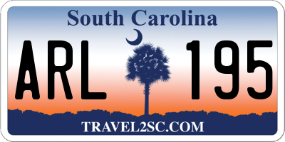 SC license plate ARL195