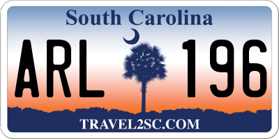 SC license plate ARL196