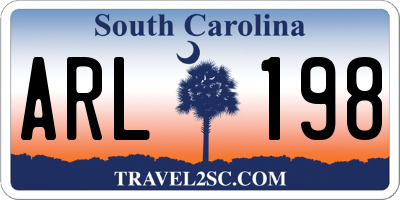 SC license plate ARL198