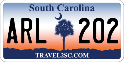 SC license plate ARL202