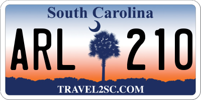 SC license plate ARL210