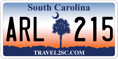 SC license plate ARL215
