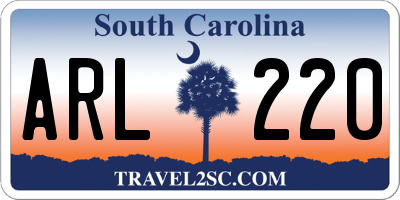 SC license plate ARL220