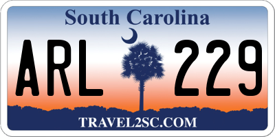 SC license plate ARL229