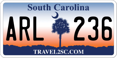 SC license plate ARL236