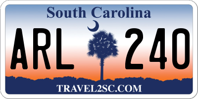 SC license plate ARL240