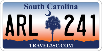 SC license plate ARL241