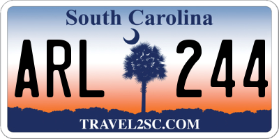 SC license plate ARL244
